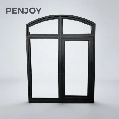 Penjoy Thermal Break Aluminum Horizontal Opening Soundproof Casement Window Fiberglass Fly Screen Modern Design Energy Bathroom