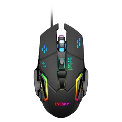 RGB Wired Luminous Mouse for Desktop Laptop Home Office Esports Games Right Hand Orientation USB Connectivity Cross-Border