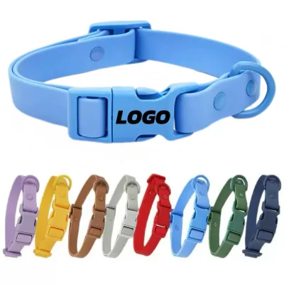 Custom Logo Luxurious Solid PVC Plastic Sturdy Dog Collar with Adjustable Hook & Loop Design. High Quality Dog Leash Set