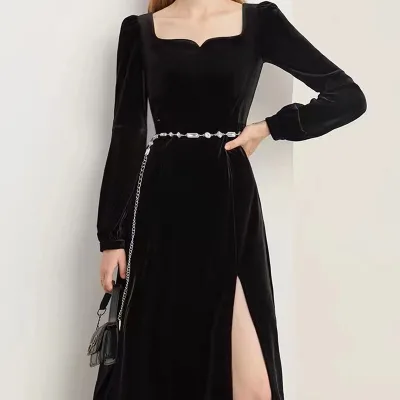 BOYI Hot Selling Punk Rhinestone Inlaid Belt Chain Fashionable and Versatile Waist Chain