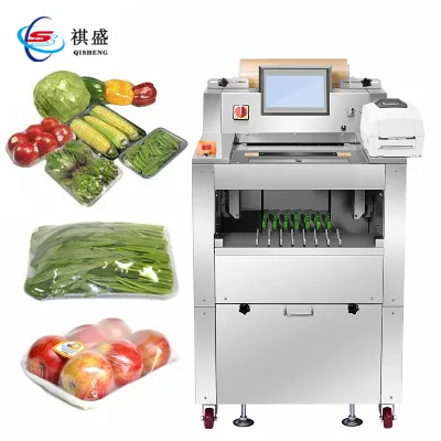 Fresh Frozen Vegetable and Fruit Pvc Pe Plastic Cling Film Packaging Machine With Print Label Tray Wrap Packing Machine