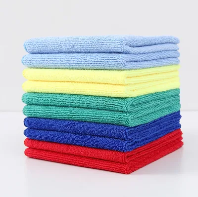Custom 300gsm Microfiber Plain Hand Towel 40x40cm Quick-Dry Knitted for Home Use Absorbent Kitchen Cleaning