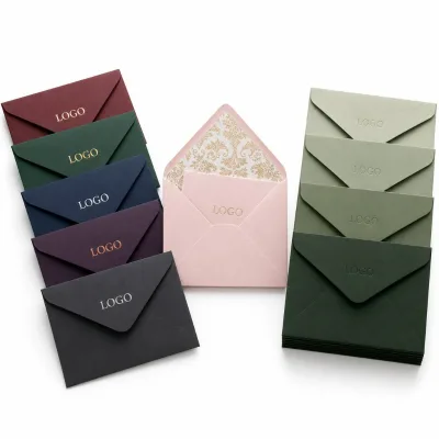 Premium Factory Custom Recycled Paper Envelopes With Gold Foil Logo Envelope for Postcards Greeting Cards Invitations