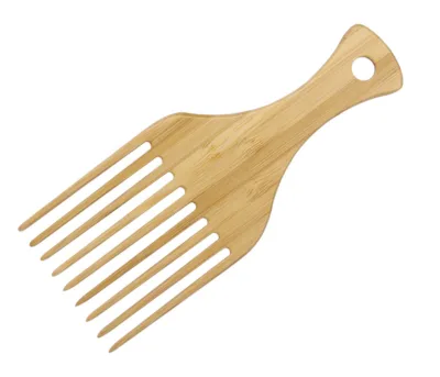 Long Tooth Wooden Bamboo Hair Comb Detangling Hair and Beard Pick for Home Use
