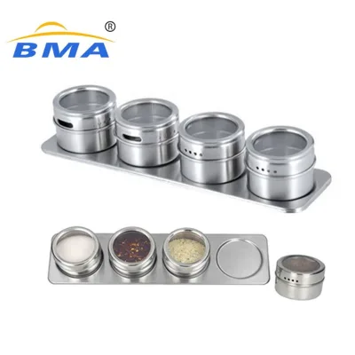 Multipurpose Storage Spice Jar Magnetic Steel Spice Jar