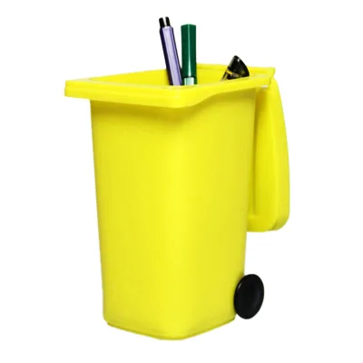Wholesale Factory Price High Quality Plastic Mini Trash Can Pen Holder with Customized logo Promotion Desktop Dust Bin Mini Toy
