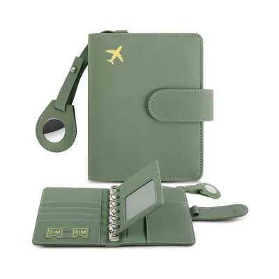 Customized New PU Leather Multi-Functional Travel Document Card Holder RFID Anti-Lost Tri-fold Fashionable Passport Holder