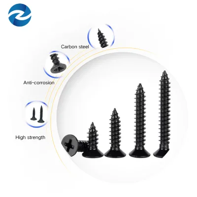 High-quality Gypsum Board Cross Countersunk Self-tapping High-strength Black Phosphated Drywall Screws