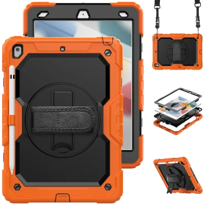 Wholesale 10.2 Inch iPad 9th Generation Tablet Cover 360 Full Shockproof Protection Stand Strap Available Various Colors PC Case