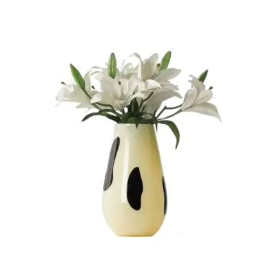 Creative New Chinese Panda Pattern Glass Vase Ceramic Flower Arrangement for Living Room Home Decoration Drinkware