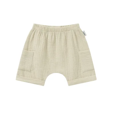 Custom Spring Organic Cotton Eco-Friendly Comfortable Breathable Plain Color Unisex Toddler Baby Pants Shorts Wholesale