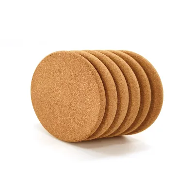 Promotional Factory Beautiful High Quality Cheap Cork coaster Circular Custom Engraved Pattern Natural Cork coaster