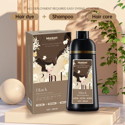 New Arrival 3 in 1 Premium Grade Permanent Hair Color Cream Organic Herbal Ammonia Free Natural Hair Dye Covers Gray Hair