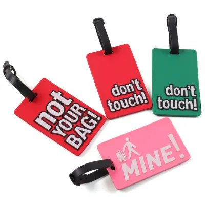 Customize Large High Quality Soft Pvc square Hotel Unique Summer pink Luggage Tag Holder Cruise