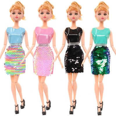 30cm Doll Sequin Dress Doll Dressup Dress Play House Toy Dress Suit Doll Accessories Kids Toy