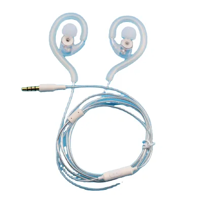 High Quality Luminous 3.5mm Handsfree Wired Hook Earbuds Earphones with Microphones in Sporting or Usual Using
