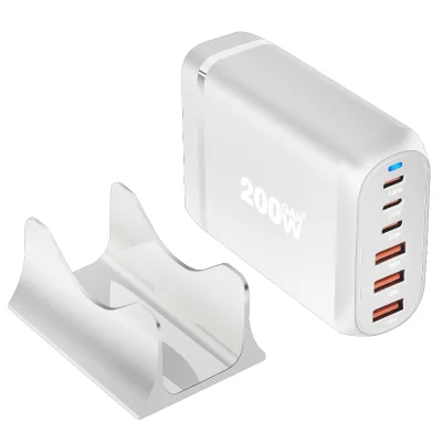 200W Bulk Multi-Port Station Universal Charger 2 USB 4 Type C AU Plug Wall Portable Fast Mobile Charger Adapter