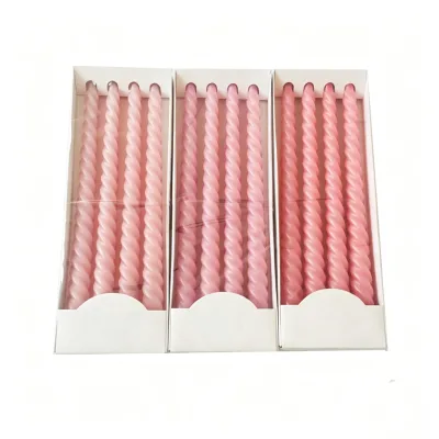 Tall Spiral Candles Unscented Paraffin Wax Colored Twisted Pillar Candle Wholesale Home Decor