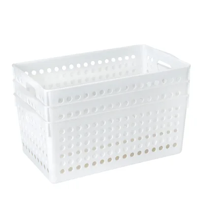 White Office Desktop Snack Storage Box Home Chemical Tool Storage Basket