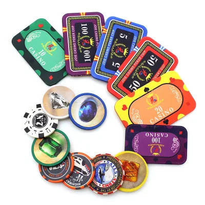 High Quality Custom Logo 14G Casino Poker Chips with Ceramic Clay Acrylic Chip Case