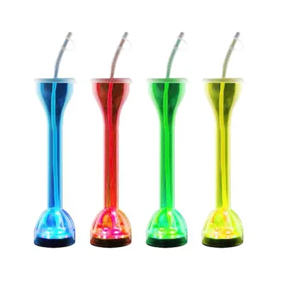 Promotional Led Yard Glass/ Led Yard Cup With Straw and Lid
