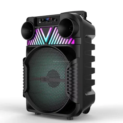 15 Inch Outdoor Trolley Speaker USB Communication Battery-Powered Musical Audio System for Mobile Phones Displays for Display