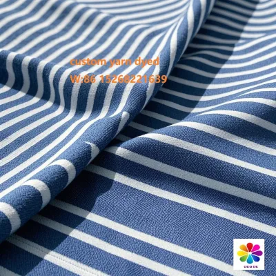 New Seersucker Crepe Stripe 100% Polyester Woven Yarn Dyed Plaid Soft Comfortable Fabric for Boys/Girls/Kids Romper Dresses