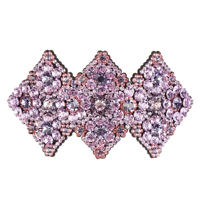 HX-204 Korean Rhinestone Barrettes Large Spring Ponytail Head Clip Flower Design Diamond Girls Hair Clip 5 Colors Casual Party