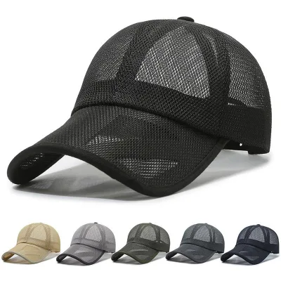 Fitted Tennis Summer Hat Men's Baseball Cap Sun protection Breathable Mesh Rmesh Back Trucke Hat Promotional Hats & Caps