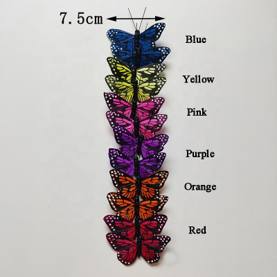 Artificial Handmade Feather Butterflies Monarch butterfly for Wedding Party Halloween Decorations