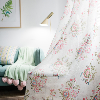 Spring Design Luxury Living Room Bed Room Window Decorative Digital Printed Sheer Curtain Fabric