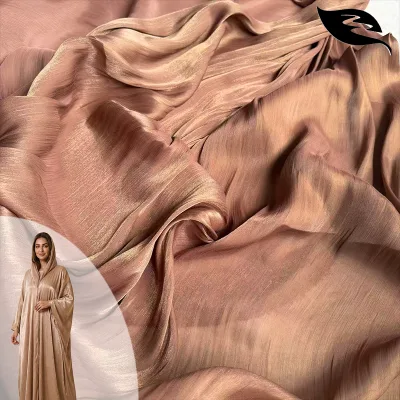 Wholesale Polyester Organza Fabric Sheer Shiny Textile for Clothing
