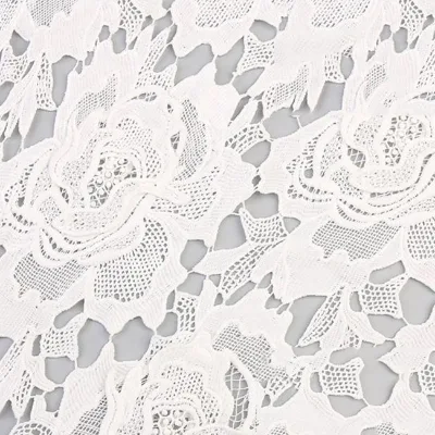 African Lace Fabrics Black White Small Jacquard Guipure Lace Fabric