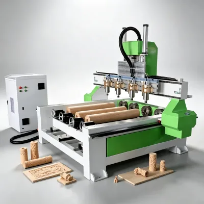 4 Axis CNC Router 3D Wood Carving Machine Cast Iron CNC Frame CNC Engraving and Milling Woodworking Machine