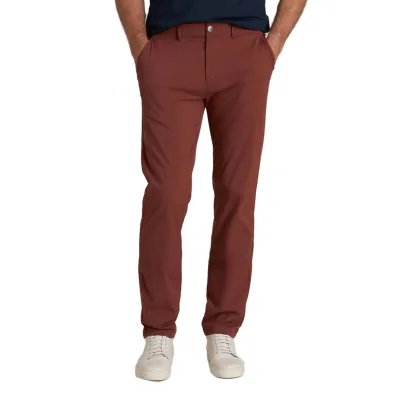 Men Slim Ffit Stretch Dress Pants Lightweight 100% Polyester Flat Front Straight Leg for Business Casual