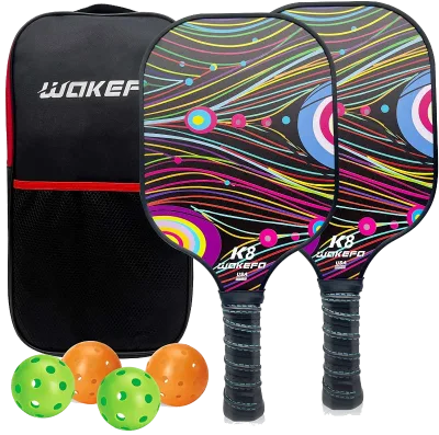 USAPA Approved Fiberglass Surface Pickleball Set with 2 Pickleball Rackets 4 Pickleball Balls 1 Portable Carry Bag