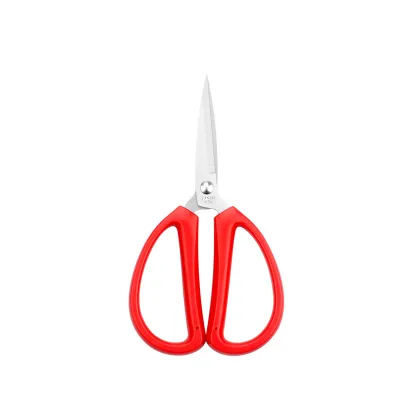 Stainless Steel Scissors Red Plastic Handle Multi Size Cutter for Fabric Trimming Dressmaking Handicraft Stationery Supplies