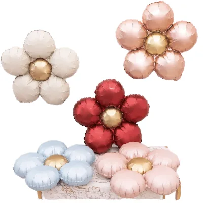 18-Inch Matte Retro Color Daisy Foil Balloon Happy Birthday Party Decoration Single Candy Daisy Flower Balloon