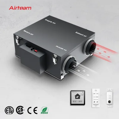 Home Hvac Systems Hrv Erv Basement Air Heat Energy Recovery Ventilation System with Heat Recovery