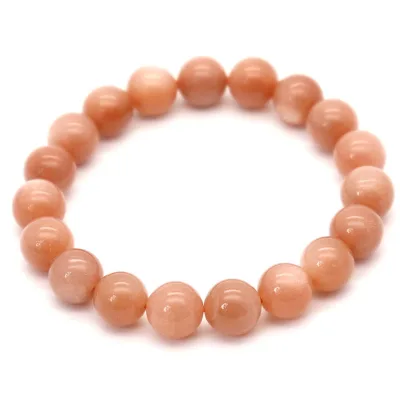Natural High Quality Sunstone Bracelets Jewelry 6mm 8mm 10mm  Peach Moonstone Natural Stone Braceted