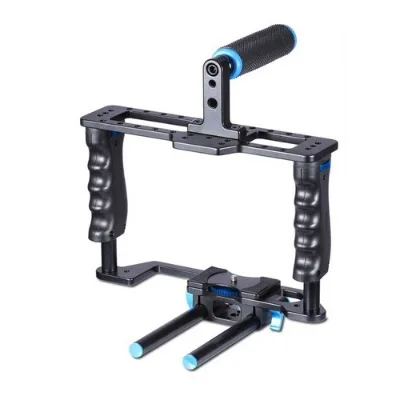YELANGU YLG0107E-A Protective Camera Cage with Top Grip Handle Stabilizer for DSLR Camera