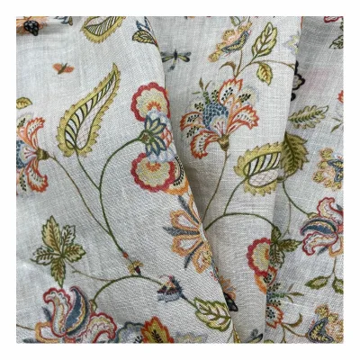 China Supplier Digital Printing 100% Ramie Printed Fabric for Garment