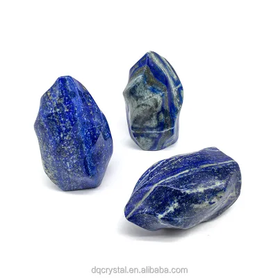 Wholesale Natural Crystal Carved Lapis Lazuil Flame Hand Made Crystal Blue Lapis Lazuli Flame Free Form for Home Decoration