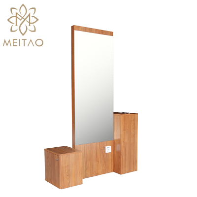 Factory Supply Double Sides Hairdressing Mirrors Full Length Hair Salon Styling Stations With Cabinet