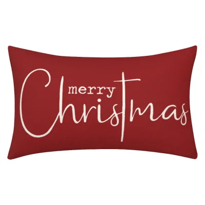 Merry Christmas Pillow Covers Christmas Home Decorations Sofa Throw Pillow Case Rectangle Length 12X20 Inches