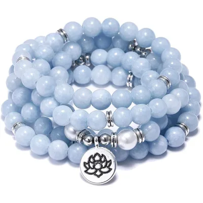 108 Mala Gemstone Yoga Healing Necklace Beads Fashionable Beaded Choker Amethyst  Aonaya  Gift Meditation  Buddhist Prayer