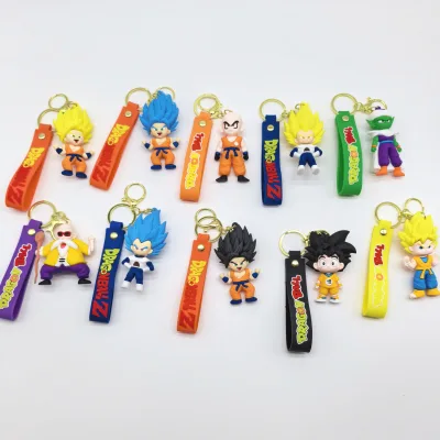 Cartoon Anime Vegeta Keychain Saiyan Doll Car Bag Keychain Gift Wholesale