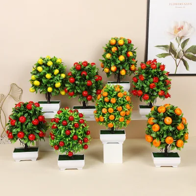 Hot Sale Home Decoration Green Plant Artificial Potted Artificial Fruit Potted