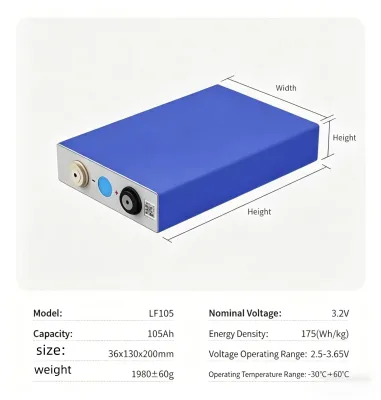 Grade a 3.2V 105Ah LF105 Lithium Iron Phosphate Prismatic Battery Cell for Solar Energy Storage EV RV