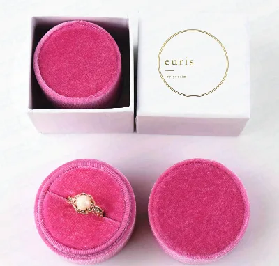 High Quality Customized Color Velvet Suede Round Shape Ring Packaging Paper Box